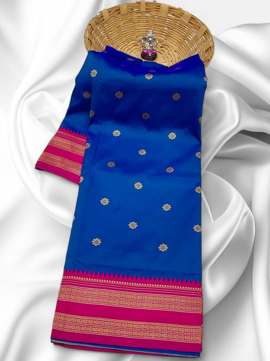 Elegant Blue Traditional Narayan Peth Saree