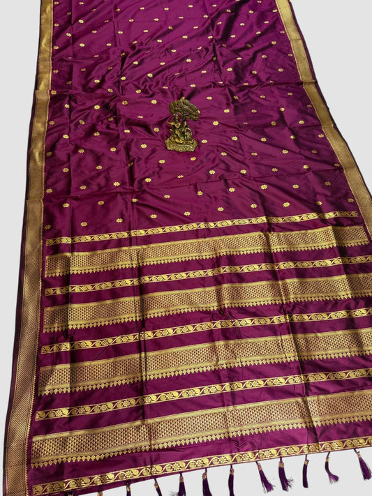 Chic Cherry Pink Kalyanipattu Silk Saree