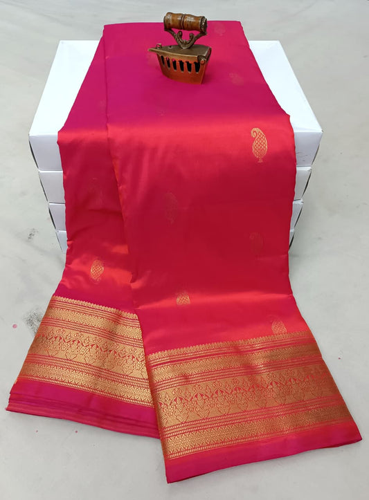 Graceful Cherry Pink Latika Paithani Silk Saree