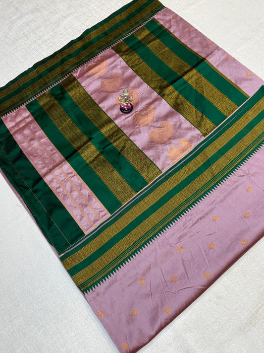 Royal Dusty Pink Traditional Narayan Peth Saree