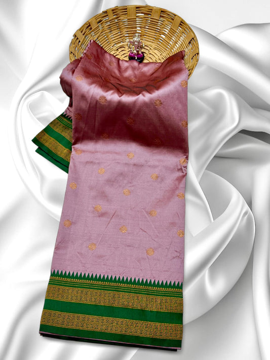 Royal Dusty Pink Traditional Narayan Peth Saree