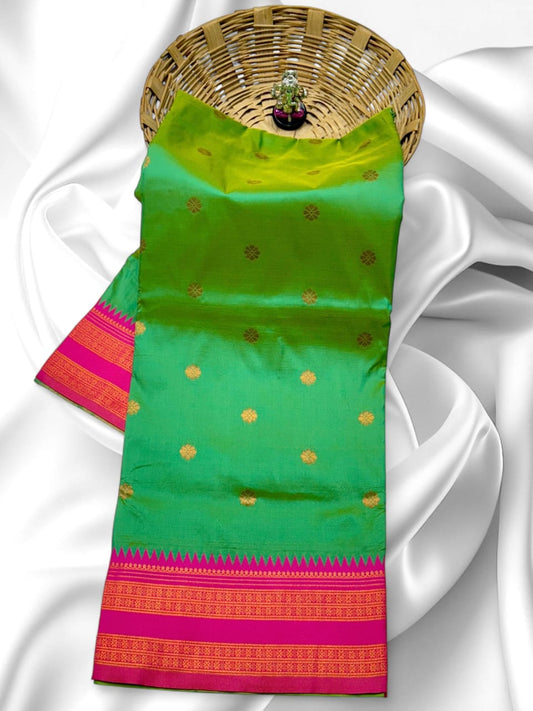 Stylish Green Traditional Narayan Peth Saree
