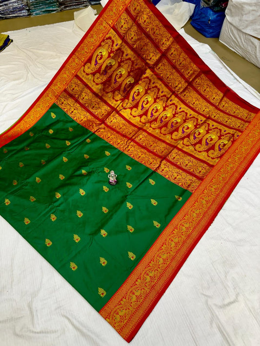 Stylish Green Laxmi Paithani Silk Saree