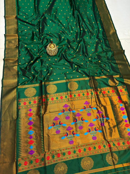 Designer Green Radhika Paithani Silk Saree