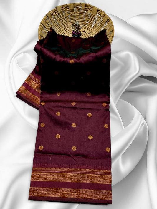 Ethnic Maroon Traditional Narayan Peth Saree