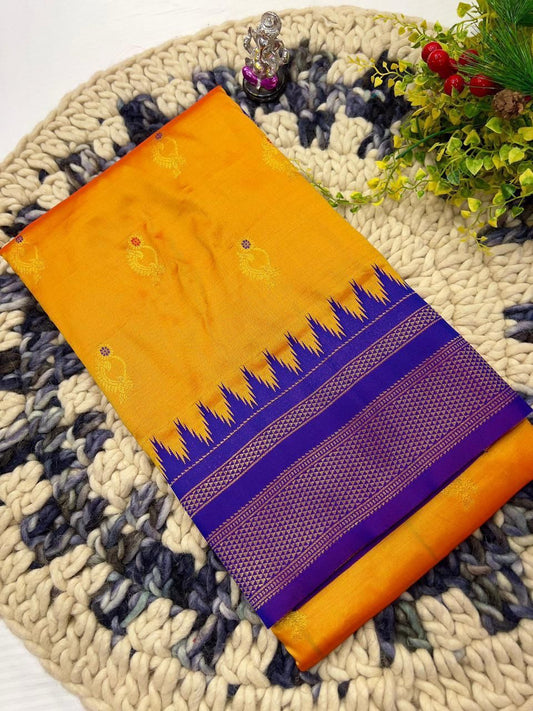 Exclusive Mustard Yellow Irkal Paithani Silk Saree