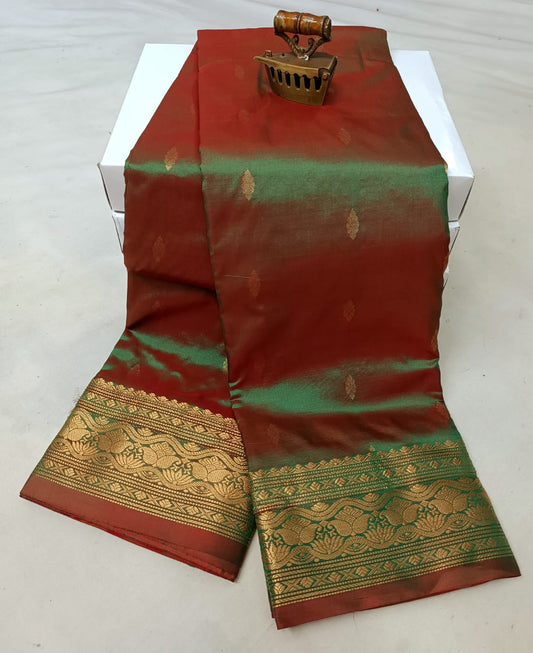 Ethnic Olive Green Latika Paithani Silk Saree