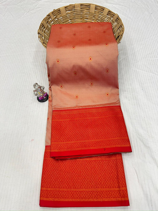 Refined Peach Pink Kadiyal Paithani Silk Saree