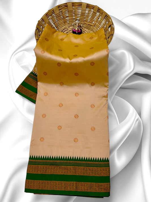 Sophisticated Pearl Traditional Narayan Peth Saree