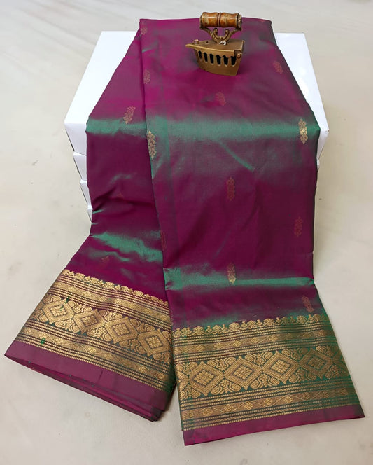 Timeless Purple Wine Latika Paithani Silk Saree