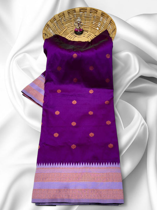 Vibrant Purple Traditional Narayan Peth Saree
