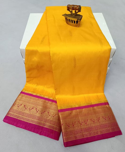 Classic Yellow Latika Paithani Silk Saree