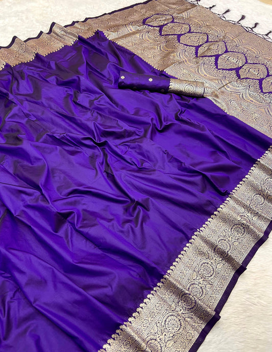 Royal Purple Banarasi Silk Paithani Saree