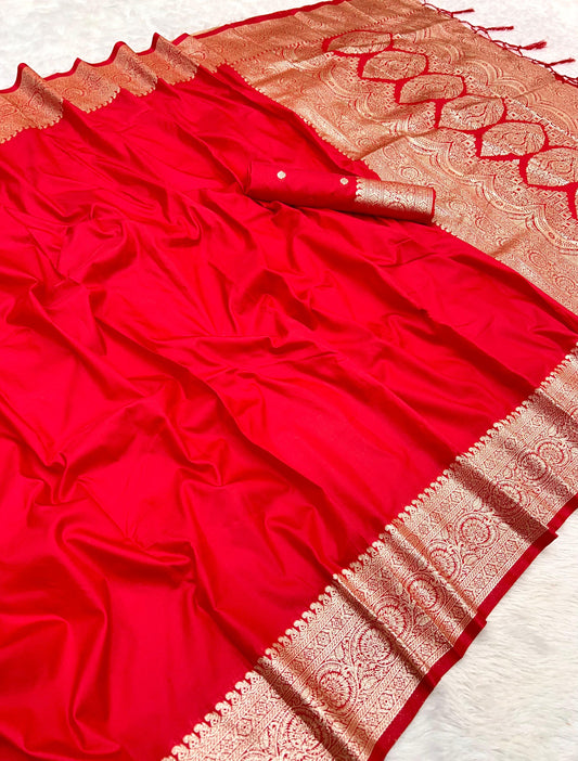 Premium Red Banarasi Silk Paithani Saree
