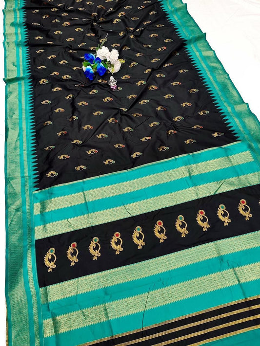 Trendy Black Irkal Paithani Silk Saree