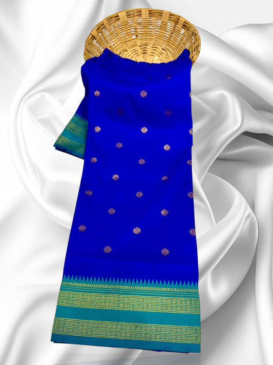 Elegant Blue Traditional Narayan Peth Saree