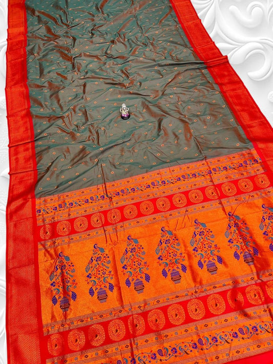 Designer Brown Navya Kadiyal Paithani Silk Saree
