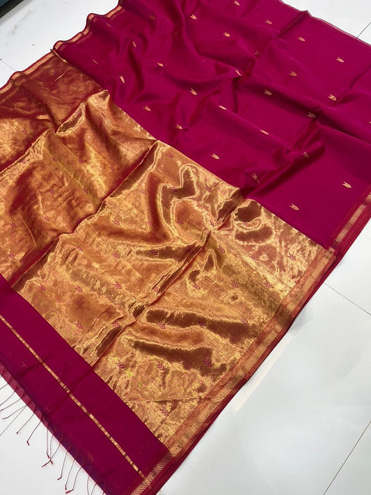 Premium Cherry Pink Smita Maheshwari Silk Saree