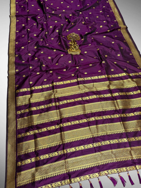 Ethnic Deep Magenta Kalyanipattu Silk Saree