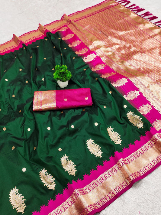 Ethnic Green Manasi Banarasi Silk Saree