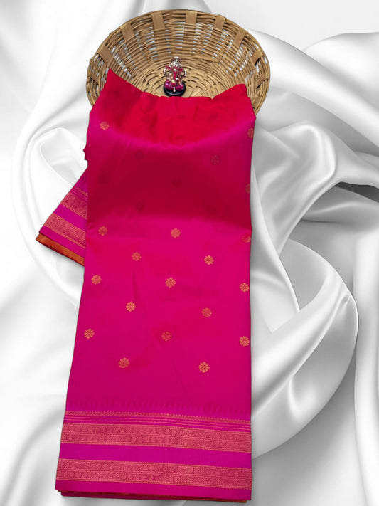Designer Hot Pink Traditional Narayan Peth Saree