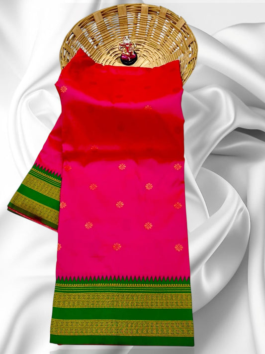 Designer Hot Pink Traditional Narayan Peth Saree