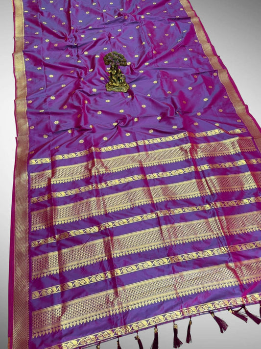 Traditional Light Violet Kalyanipattu Silk Saree