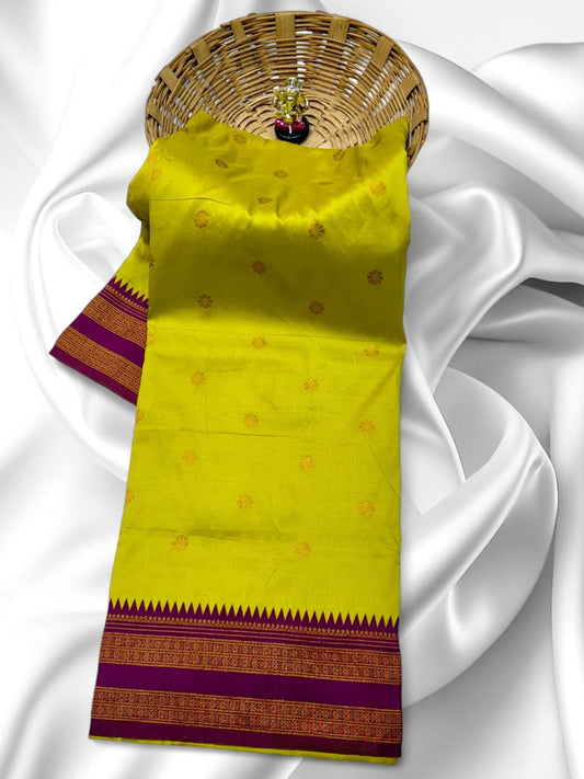 Luxury Lime Traditional Narayan Peth Silk Saree