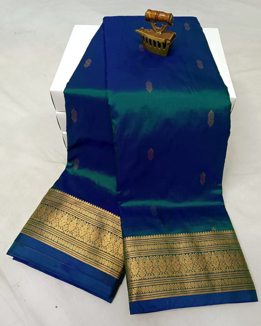 Chic Marine Blue Latika Paithani Silk Saree