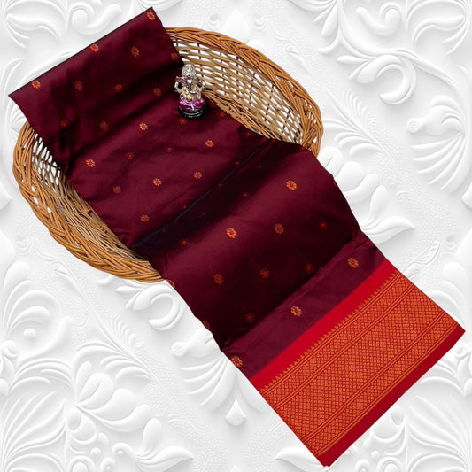 Trendy Maroon Navya Kadiyal Paithani Silk Saree