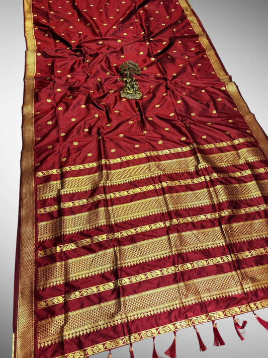Gorgeous Maroon Kalyanipattu Silk Saree