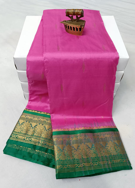 Traditional Pastel Pink Latika Paithani Silk Saree