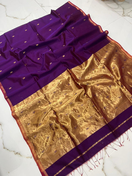 Graceful Purple Smita Maheshwari Silk Saree