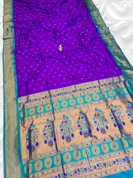 Modern Purple Navya Kadiyal Paithani Silk Saree