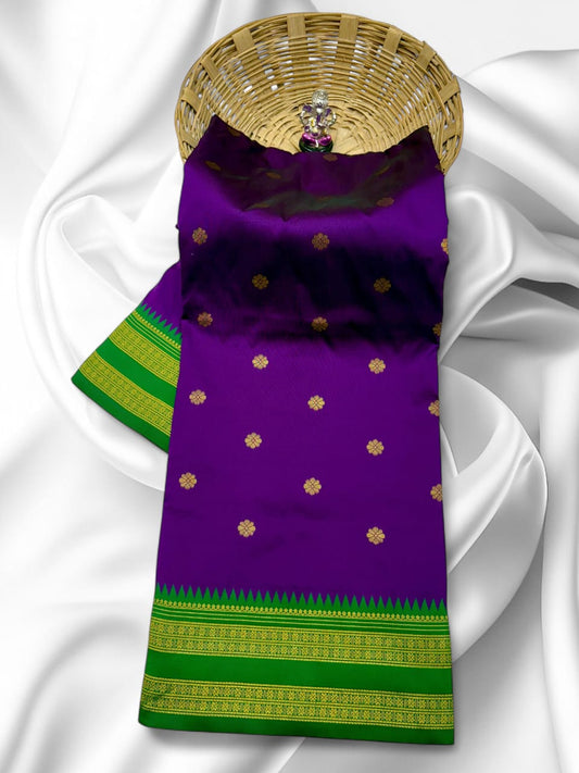 Vibrant Purple Traditional Narayan Peth Saree