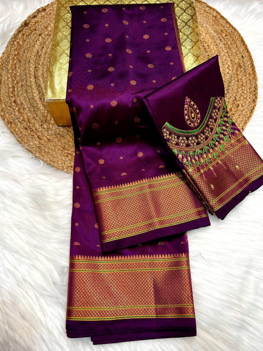 Opulent Purple Kalanjali Paithani Silk Saree