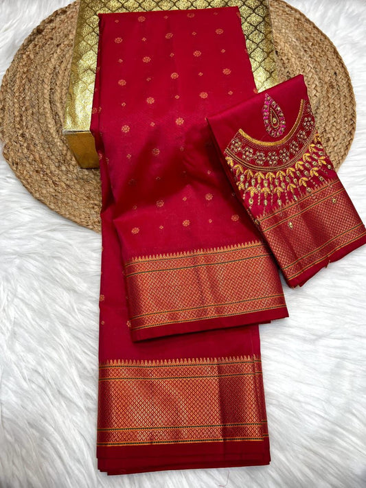 Elegant Red Kalanjali Paithani Silk Saree