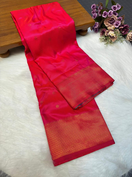 Graceful Reddish Pink Radhika Paithani Silk Saree