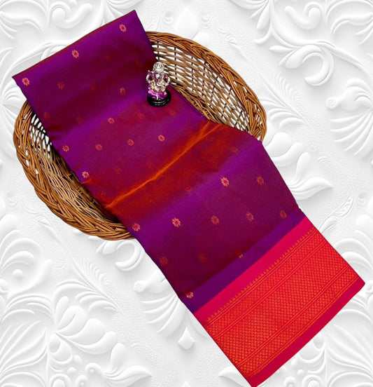 Exclusive Reddish Purple Navya Kadiyal Paithani Saree