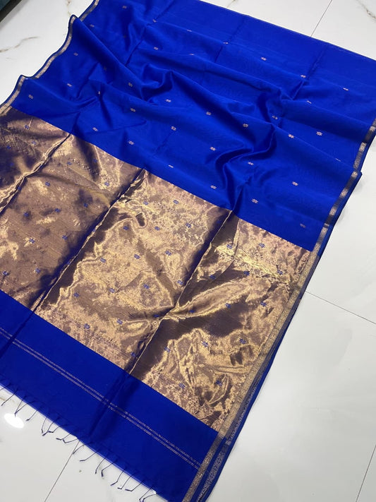 Stylish Royal Blue Smita Maheshwari Silk Saree