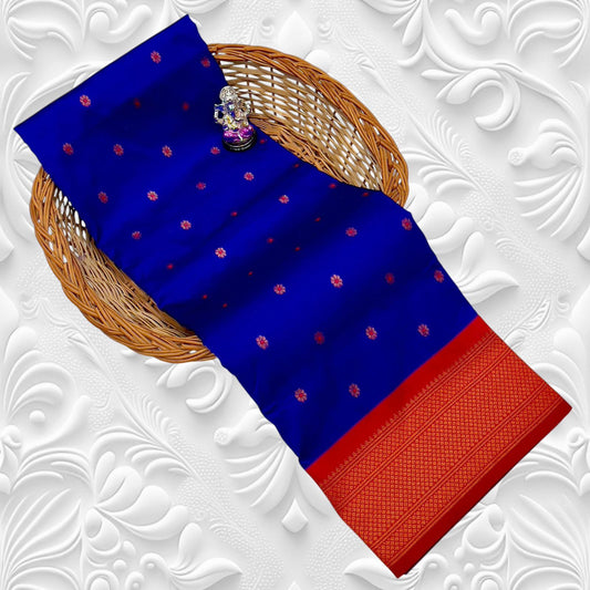 Stylish Royal Blue Navya Kadiyal Paithani Saree
