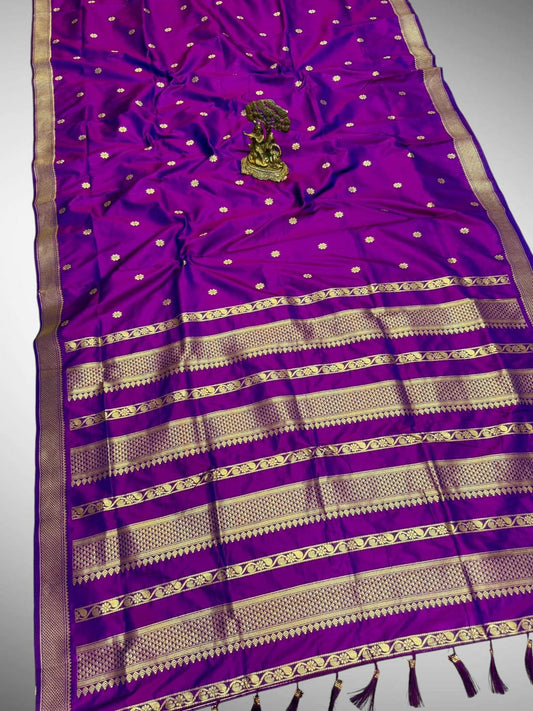 Refined Violet Kalyanipattu Silk Saree