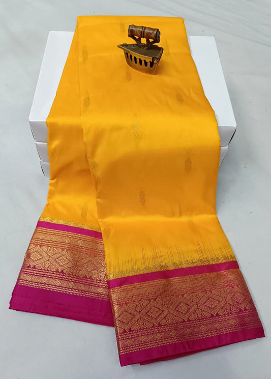Classic Yellow Latika Paithani Silk Saree