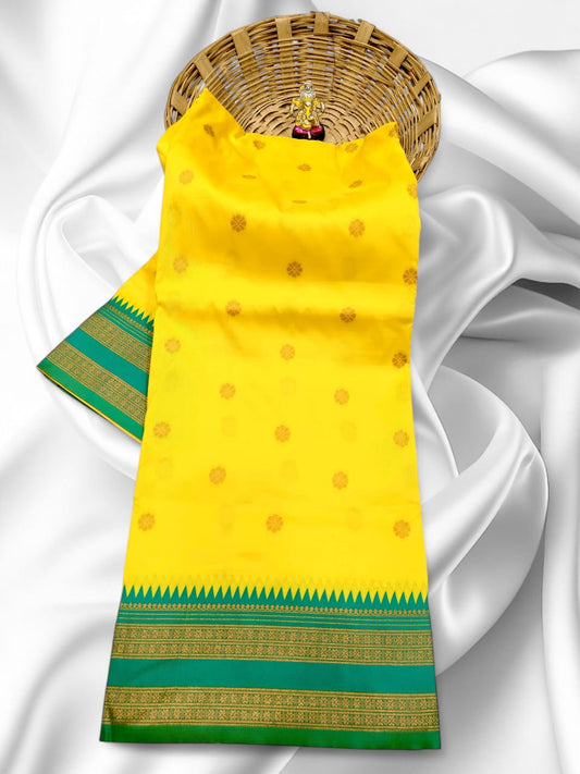 Graceful Yellow Traditional Narayan Peth Saree